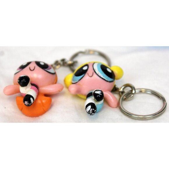 Power Puff Girls Lot Vinyl Bag Keychain Clips Photo Book Compact Mirror Pink - Picture 6 of 16